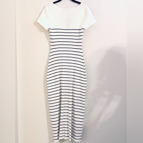 NWT White & Black Striped Scoop-Neck Maxi Dress Size XL - Picture 7 of 13